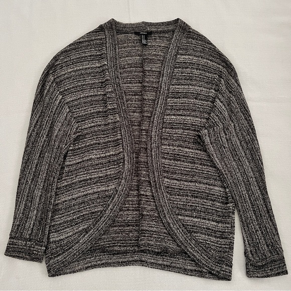 FOREVER 21 Drop Shoulder Cardigan Sweater Blazer Medium Brown Black Multicolor - Picture 2 of 6